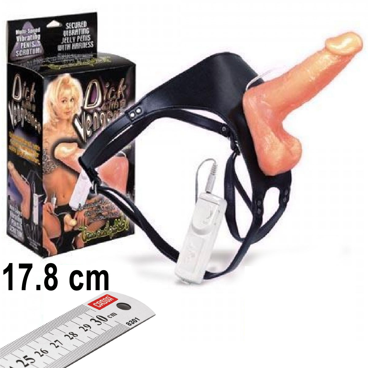 Dick With Vengeance 17.8 cm Boy 4 cm ap Kemerli Titresimli Takma Penis C-163V