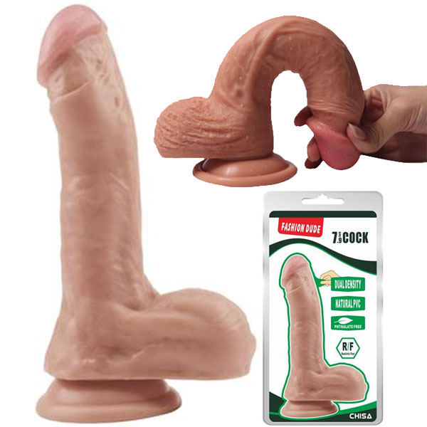 Fashion Dude 20.5 cm Boy 4 cm ap Kikirdakli I Yapida ok Gereki Suni Penis C-CH7152
