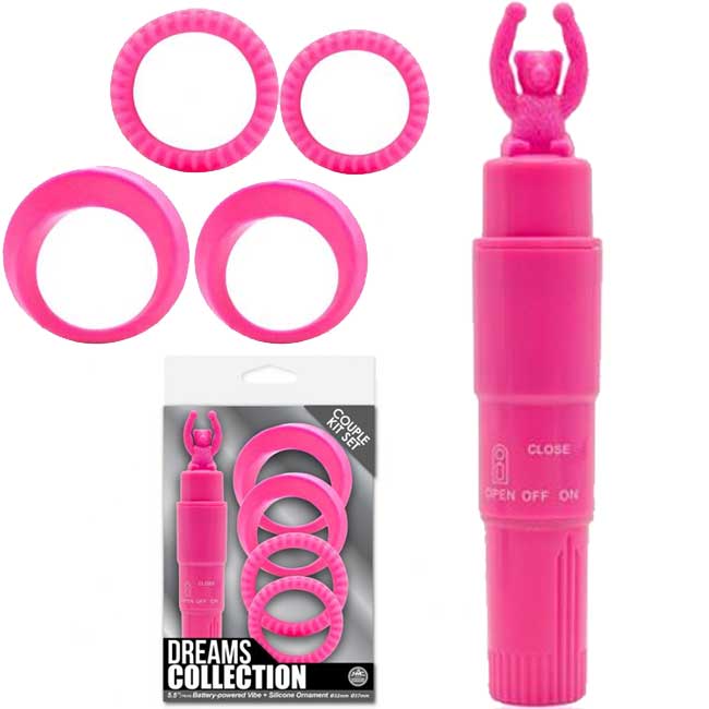 Dreams Collection - Klitoral Zevki Arttıran Mini Vibratör ve Penis Halkası Seti C-N3012P
