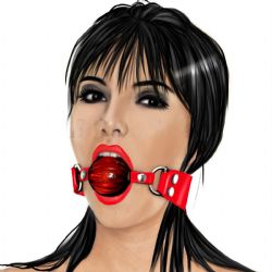 Kirmizi Agiz Topu BDSM Fetis Fantezi Deri Kayisli - Model 18 - 215M18-K