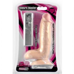 19 cm Boy 4 cm Çap Su Geçirmez Motorlu Vantuzlu Testisli Realistik Penis L-350040