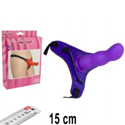 Deep Climax Strapon Mavi Renk 15 cm Boy 3 cm ap Yumusak Uyarici Yzeyli Protez Penis AL-92002-Mavi