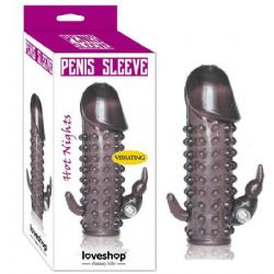 Hot Nights Penis Sleeve Tiresimli Anal Uyaricili ve Klitoris Uyarici ikintili Penis Kilifi AL-0062C