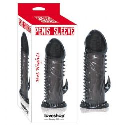 Hot Nights Penis Sleeve Tiresimli Klityoris Uyarici ikintili Penis Kilifi AL-0062D