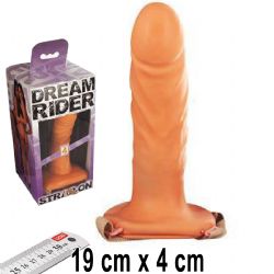 Dream Reader Strap-On 19 cm Boy 4 cm Çap Yumuşak Latex İçi Boş Belden Bağlamalı Protez Penis AL-41-0177