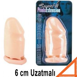 The Extender Ten Rengi Titreşimli Uzatmalı Prezervatif - 6 cm Daha Uzun ve Kalın Görünüm