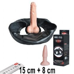 Double Atack Külotlu 15 cm Takma Penis + 8 cm Anal Plug AL-604