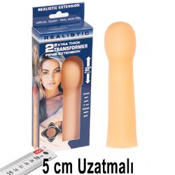 Realistik Extension Et dokulu 5 cm Uzatmalı Penis Kılıfı AL-8707