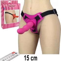 Deep Climax Strapon Pembe Renk15 cm Boy 3 cm Çap Yumuşak Uyarıcı Yüzeyli Protez Penis AL-92002-Pembe