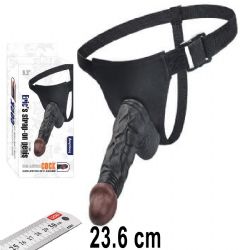 Eric's Penis 23.6 cm Boy Siyah Renk Kaln Damarl i Dolu Realistik Belden Balamal Takma Penis AL-LS-130-BLS-BLACK