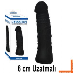 Maxxmen Sleeve 6 cm Uzatmalı Realistik Et Dokusunda Siyah Penis Kılıfı AL-LS078-BLACK