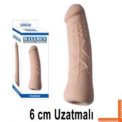 Maxxmen Sleeve 6 cm Uzatmali Realistik Et Dokusunda Ten Rengi Penis Kilifi AL-LS078