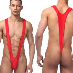 Arkası Kalça Arasına Giren Kırmızı Erkek Erotik Güreşçi Body ART-15022