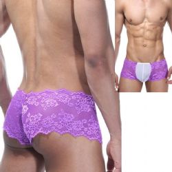 Mor Dantelli Seksi Erotik Erkek Boxer ART-15213