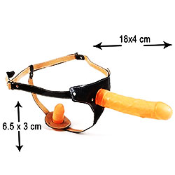 18 cm BoyX4cm Çap 6.5cm BoyX3cm Çap Çift Taraflı Belden Bağlamalı Protez Penis C-7178