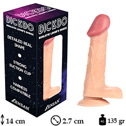 Dickdo 14 cm Boy 2.7 cm ap Vantuzlu Et Dokulu Byk Basli Realistik Dildo C-7224