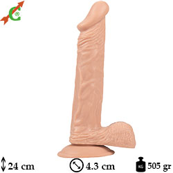 Dickdo 24 cm Boy 4.3 cm Çap Vantuzlu Et Dokulu Realistik Dildo C-7234