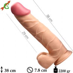 Shyplay 38 cm Realistik Penis 7.8 cm Çap Vantuzlu Büyük Kalın Dildo C-7238