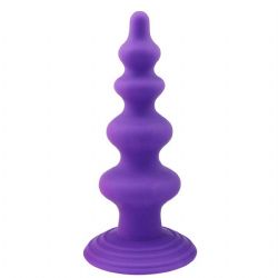 Vantuzlu Boumlu 11 cm Boyunda Mor Silikon Anal Plug | C-7383