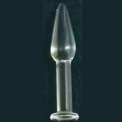 Uzun Saplı Şeffaf Cam Anal Plug 14 cm Boy x 2.3 cm Çap C-7527