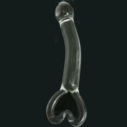 Kalp Detayl Krlmaz Cam Penis 20 cm Boy x 3.3 cm ap C-7539