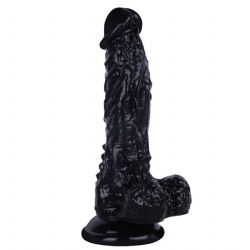 Tırtıklı Zenci Dildo 18.5 cm Boy 4 cm Çap Testisli Vantuzlu Penis C-7759S