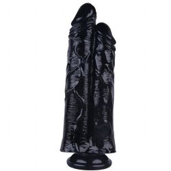 Noctis 26,5 cm Boy x 8 cm ap Ayni Anda Giren Yapisik ift Penis Realistik Siyah Dildo No:111 C-7762S