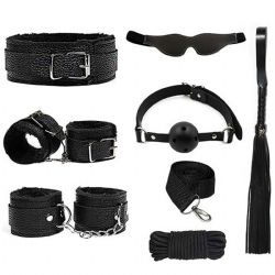 7 Parça Siyah Renk Bdsm Fetiş Set C-CAMSMS2