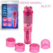 Seffaf Pembe Mini Masaj Vibratr 4 Farkli Baslikli Su Geirmez C-CH0017