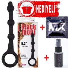 17.9 cm Bogumlu Anal Top - Siyah Renk - Black Mont C-CH3036