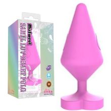 MsSweet 8.8 cm Boy 3.5 cm Çap Kalpli Tutmaçlı Yumuşak Dokulu Anal Plug C-CH3053