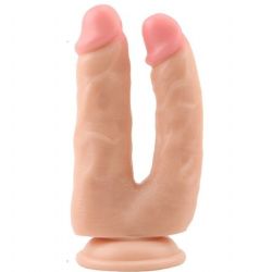 18 cm Boy 3.5 cm Çap ve 16.5 cm Boy 3 cm Çap Gerçekçi Kıkırdaklı Vantuzlu Et Dokulu Çatal Penis C-CH7087