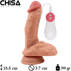 Extreal Sensual 18.5 cm Boy 3.7 cm ap 390 gr Kaln Damarl Vantuzlu Titreimli Realistik Vibratr C-CH7204