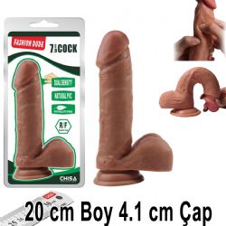 Fashion Dude 20 cm Boy 4.1 cm ap Gereki Kkrdak Yapda Realistik Suni Penis C-CH7239