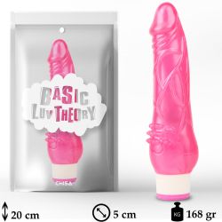 20 cm Boy 5 cm Çap Pilli Titreşimli Tırtıklı Pembe Jel Vibratör C-CH7287