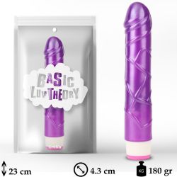 23 cm Boy 4.3 cm Çap Pilli Titreşimli Kalın Damarlı Mor Jel Vibratör C-CH7288