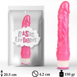 20.5 cm Boy 4.2 cm Çap Pilli Titreşimli Tırtıklı Pembe Jel Vibratör C-CH7289