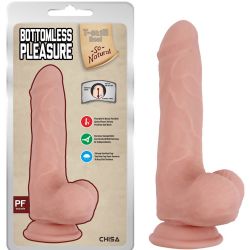 Ten Rengi 20 cm Boy 4.5 cm Çap Gerçekçi Çift Katmanlı Kıkırdaklı Et Dokulu Vantuzlu Dildo C-CH7292