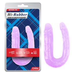 Hi-Rubber Mor Jel Çatal Penis 17 cm Boy 4.6 cm Çap C-CH7306