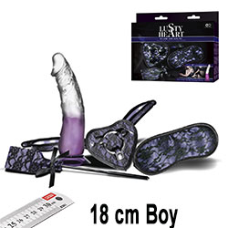 Lusty Heart 18 cm Sklebilir Dildo Gz Bandi Saplak Kemer 4 Para Lezbiyen Sex Seti 1 C-N0068