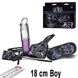 Lusty Heart 18 cm Takma Pensili 4 Parça Lezbiyen Sex Seti 2 C-N0070