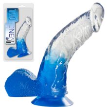 TwoTone Mavi Vantuzlu Seffaf 2 Renkli 20 cm Jel Dildo C-N7064