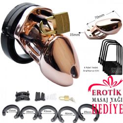 Kaliteli Plastikten 5 Yedek Halkali Asma Kilitli 14 Para BDSM Penis Kafesi C-YN3080