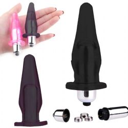 Titreimi kartlabilir Siyah Anal Plug HPR-41002