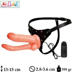 Jessica Strapon 13x3.6 cm ve 15 cmx2.8 cm Titresimli Realistik Belden Baglamali atal Penis L-B1049