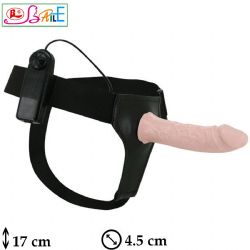 Ultra Harness Titresimli 17 cm Boy 4.5 cm ap Kemerle Belden Baglamali Ten Rengi Kalin Penisli Strapon L-B1211