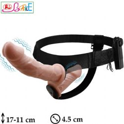 Dual Strapon 2 Taraflı Penisli Çift Titreşimli 17.5-11 cm Boy 4.5 cm Çap Belden Bağlamalı Protez Penis L-B1280