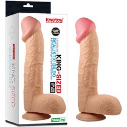 29,5 cm Boy 5,6 cm Çap Testisli Vantuzlu Kalın Damarlı Realistik Penis L-LV2207