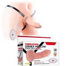 Unisex Strap-On 16.5 cm Boy Titreimli Belden Balamal Protez Penis L-LV3002