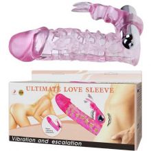 Ultimate Love Sleeve Klitoris Uyarıcı Aksesuarlı Titreşimli Beyaz Şeffaf Penis Kılıfı L-B1015
